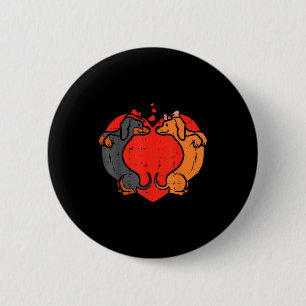 Dachshund Heart Cute Valentines Day Pet Dog Lover 6 Cm Round Badge