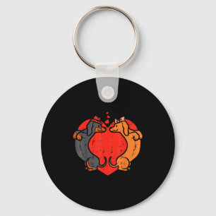 Dachshund Heart Cute Valentines Day Pet Dog Lover Key Ring