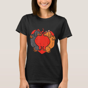 Dachshund Heart Cute Valentines Day Pet Dog Lover  T-Shirt