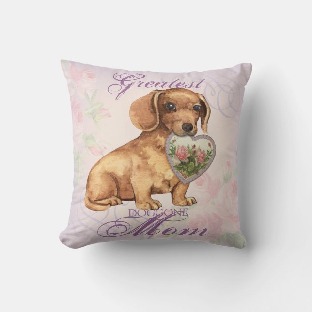 Dachshund Heart Mum Cushion (Front)