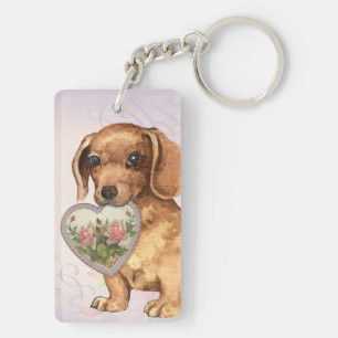 Dachshund Heart Mum Key Ring