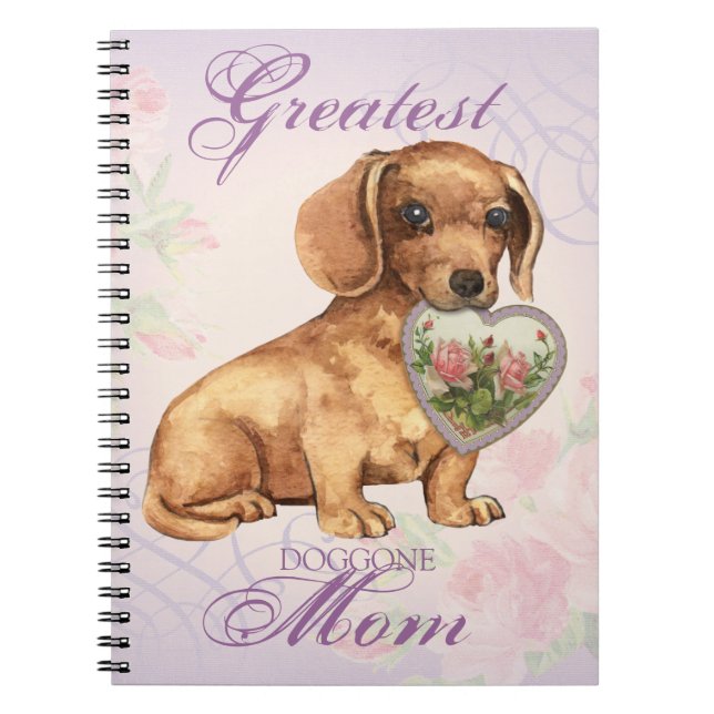Dachshund Heart Mum Notebook (Front)