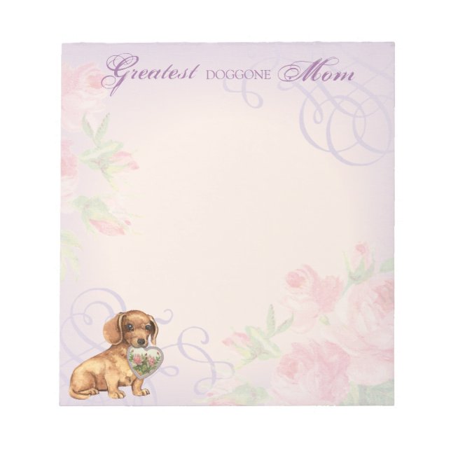 Dachshund Heart Mum Notepad (Front)