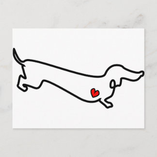Dachshund Heart Postcard