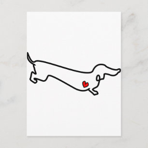 Dachshund Heart Postcard