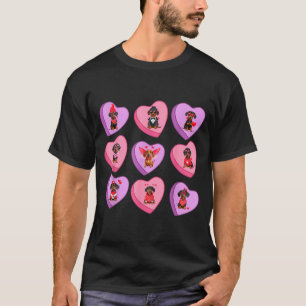 Dachshund Hearts Candy Valentines Weiner Dog Pet L T-Shirt