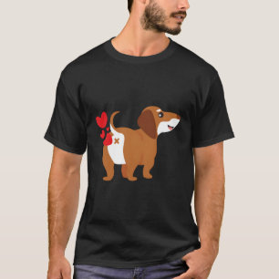 Dachshund Hearts Funny Cute Valentines Day Gift T-Shirt