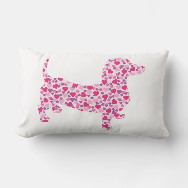 Dachshund Hearts Lumbar Cushion (Front)