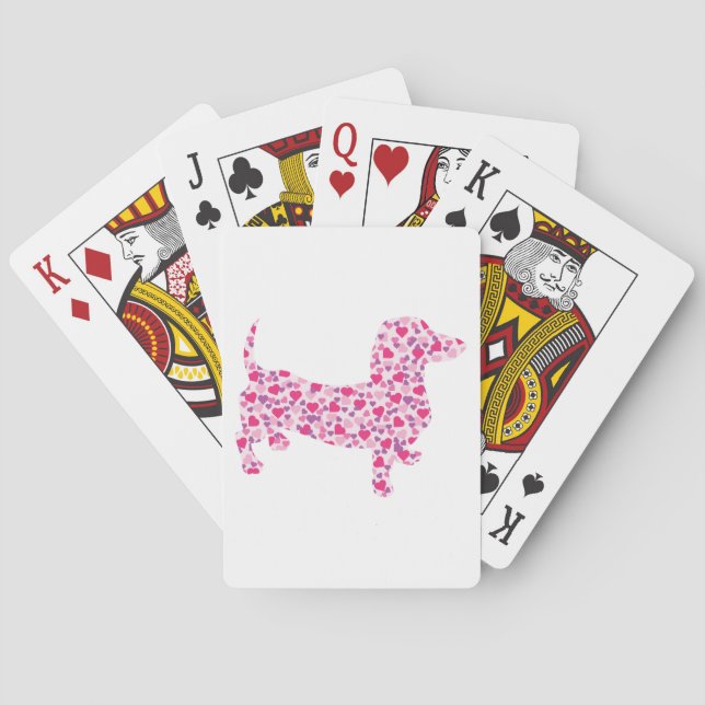 Dachshund Hearts Playing Cards (Back)