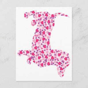 Dachshund Hearts Postcard