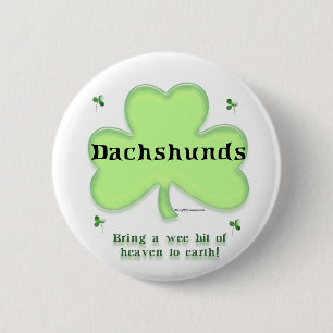 Dachshund Heaven; St. Patrick's day Dachshund 6 Cm Round Badge