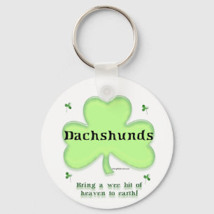 Dachshund Heaven; St. Patrick's day Dachshund Key Ring