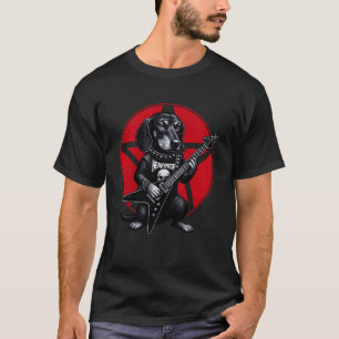 Dachshund Heavy Metal Guitar Rock Dog Lover T-Shirt