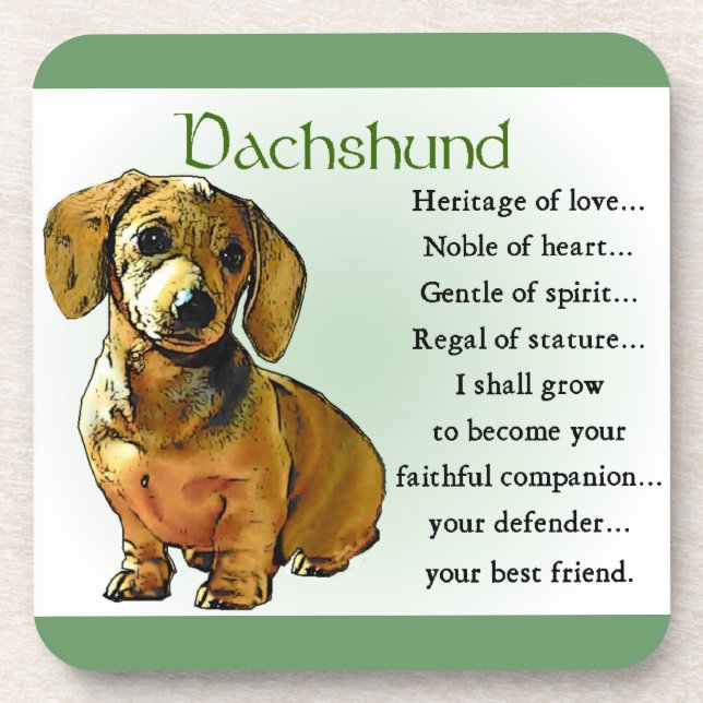 Dachshund Heritage of Love Coaster (Front)