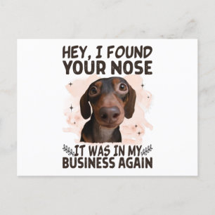 Dachshund Hey I Found Your Nose It Was My Business Postcard