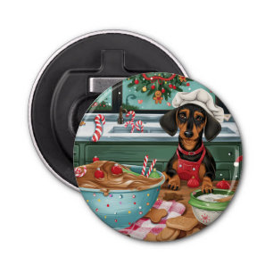 Dachshund Holiday Baking: Festive Christmas Bottle Opener