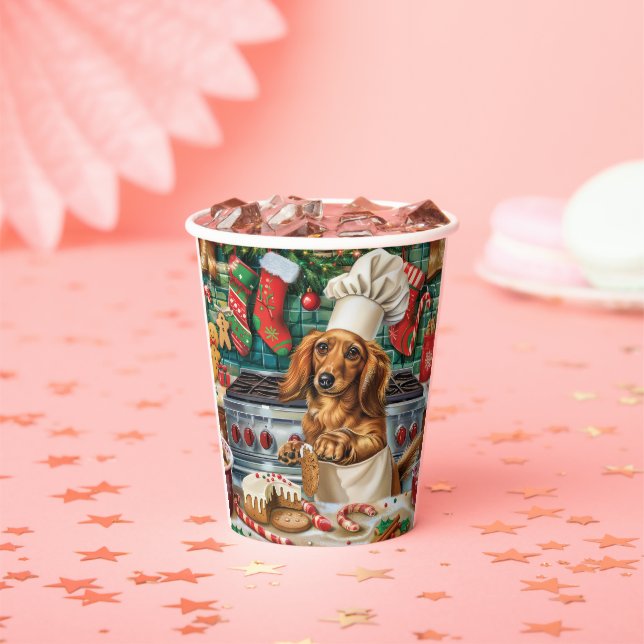Dachshund Holiday Baking: Festive Christmas Paper Cups (Insitu)