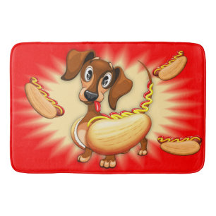 Dachshund Hot Dog Bath Mat