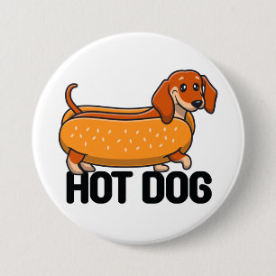 Dachshund Hot Dog Button