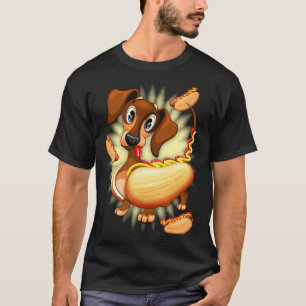 Dachshund Hot Dog Cute And Funny Character T-Shirt