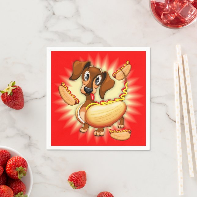 Dachshund Hot Dog Napkin (Insitu)