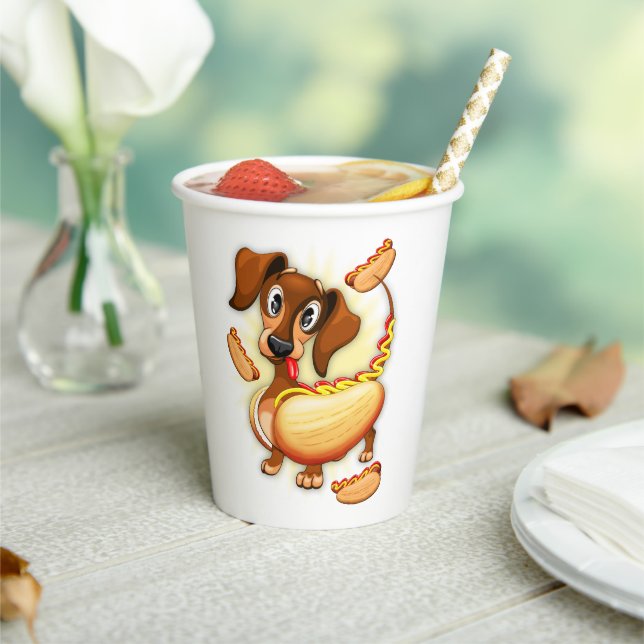 Dachshund Hot Dog Paper Cups (Insitu)