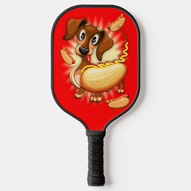 Dachshund Hot Dog Pickleball Paddle (Front)