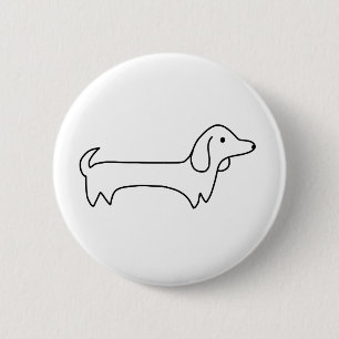 DACHSHUND, HOT DOG, SAUSAGE DOG, CUTE, DOG LOVER 6 CM ROUND BADGE