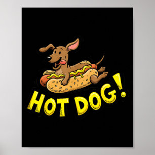 Dachshund Hot Dog Wiener Dog for Men Women Kids Poster