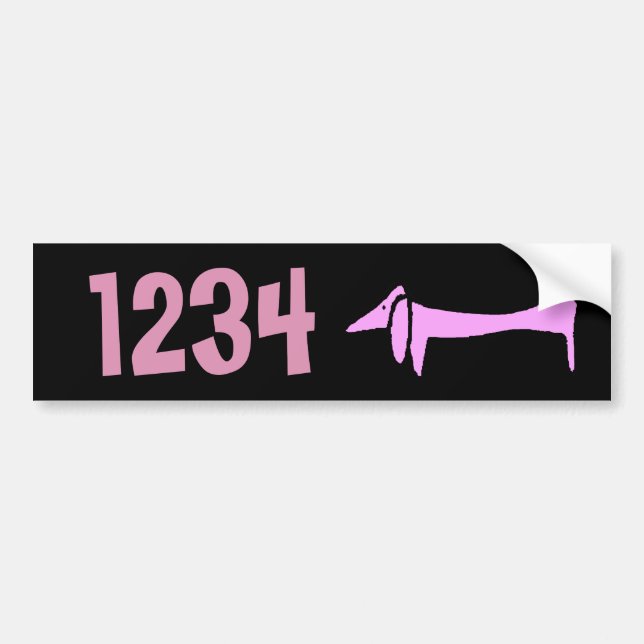 Dachshund  House Numbers Bumper Sticker (Front)