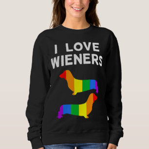 Dachshund-I Love Wieners-Funny Dog Rude Adult  Sweatshirt