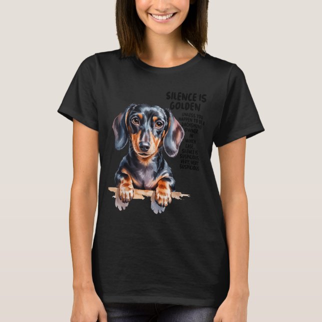 Dachshund Ideas For Women &amp; Novelty Miniature  T-Shirt (Front)