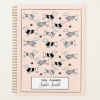Dachshund illustrated Dog lovers 2025 Planner