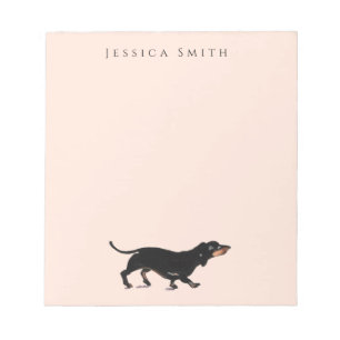Dachshund illustration on Pink Notepad