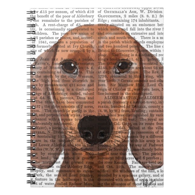 Dachshund Illustration Plain Notebook (Front)