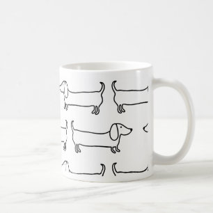Dachshund in black-white coffee mug