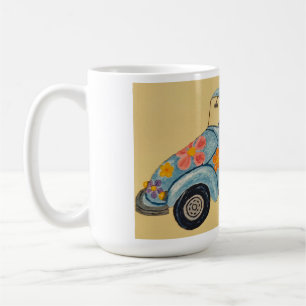 Dachshund in Hippie car  Coffee Mug