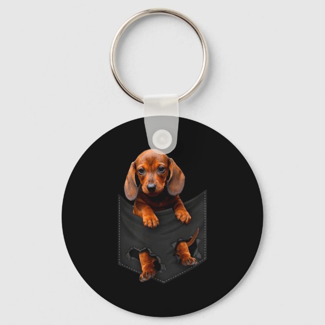 Dachshund In My Cket  Key Ring (Front)