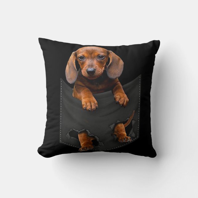 Dachshund In My Pocket Dachshund Weiner Dog Gift Cushion (Front)