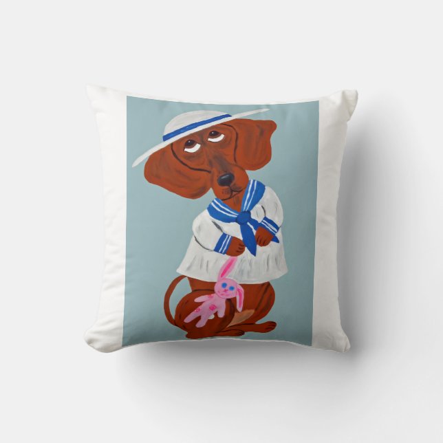 Dachshund in Sailor Suit Cushion (Front)