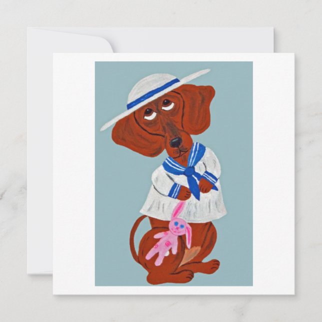  Dachshund in Sailor Suit Invitation (Front)