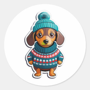 Dachshund in Sweater Sticker