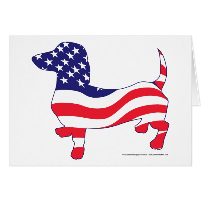 Dachshund in the American Flag (Front Horizontal)