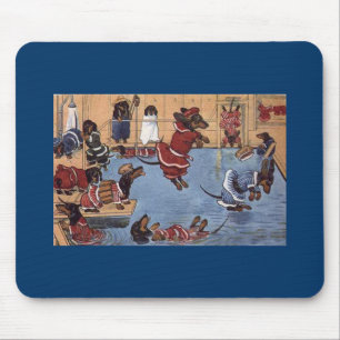 Dachshund In The Pool Vintage Mousepad