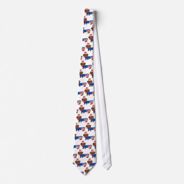 Dachshund In Uncle Sam Suit Tie (Front)