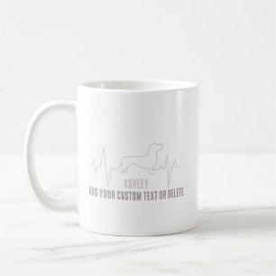 Dachshund is Heartbeat Cool Minimal Dog Love Coffee Mug