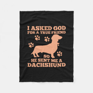 Dachshund Is My True Friend Fleece Blanket