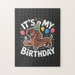 Dachshund It's My Birthday Jigsaw Puzzle