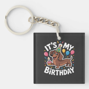 Dachshund It's My Birthday Key Ring