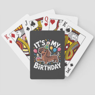 Dachshund It's My Birthday Playing Cards
